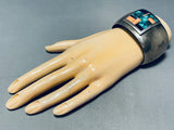 Important Ray Tracey Vintage Native American Navajo Inlay Turquoise Sterling Silver Bracelet-Nativo Arts