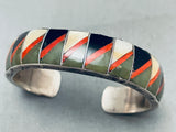 6 Inch Wrist One Of Most Unique Vintage Southwest Sterling Silver Bracelet-Nativo Arts