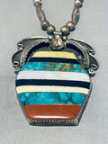 Raymond Lovato!! Important Vintage Santo Domingo Pot Sterling Silver Necklace-Nativo Arts