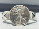 Outstanding Vintage Native American Navajo Sterling Silver Half Dollar Bracelet-Nativo Arts