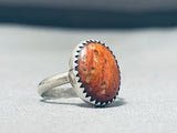 Glorious Vintage Native American Navajo Spiny Oyster Sterling Silver Ring-Nativo Arts