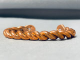 Unique Thick Hand Twisted Native American Navajo Copper Twist Bracelet-Nativo Arts