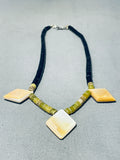 Native American Glorious Vintage Santo Domingo Serpentine Shell Sterling Silver Necklace-Nativo Arts