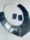 Highly Detailed Vintage Santo Domingo Sterling Silver Inlay Turquoise Necklace-Nativo Arts