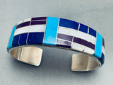 6.5 Inch Wrist Southwest Vintage Sterling Silver Inlay Bracelet-Nativo Arts