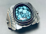 Rare Indian Mountain Turquoise Vintage Native American Navajo Sterling Silver Bracelet-Nativo Arts