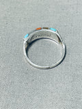 Beautiful Native American Zuni Blue Gem Turquoise Sterling Silver Signed Ring-Nativo Arts