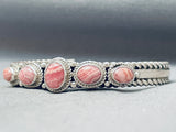 Stunning Vintage Native American Navajo Rhodochrosite Sterling Silver Rope Bracelet-Nativo Arts