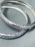 Exquisite Vintage Native American Sterling Silver Bracelet Set