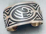 Huge Vintage Hopi Sterling Silver Heavy Bracelet Cuff-Nativo Arts