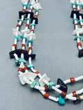 Fab Vintage Santo Domingo Turquoise White Shell Heishi Sterling Silver Necklace-Nativo Arts