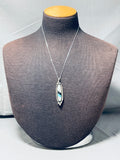 Impressive Vintage Native American Navajo Mother Of Pearl & Turquoise Sterling Silver Necklace-Nativo Arts