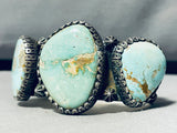 Apache Canyon Turquoise!! 123 Grams Vintage Native American Navajo Sterling Silver Bracelet-Nativo Arts