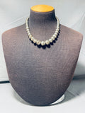 One Of The Most Unique Vintage Native American Navajo Sterling Silver Ball Necklace-Nativo Arts