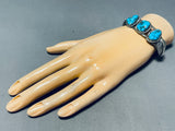 Exceptional Vintage Native American Navajo Morenci Turquoise Sterling Silver Bracelet-Nativo Arts