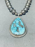 One Of The Best Vintage Native American Navajo Morenci Turquoise Sterling Silver Necklace-Nativo Arts
