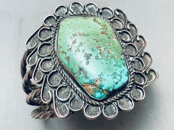 Best Heavy Coil Early Vintage Native American Navajo Royston Turquoise Sterling Silver Bracelet-Nativo Arts