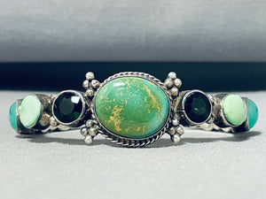 Unforgettable Native American Navajo Damale Turquoise Sterling Silver Bracelet-Nativo Arts