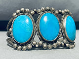 Fabulous Vintage Native American Navajo Sleeping Beauty Turquoise Sterling Silver Bracelet-Nativo Arts