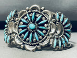 Begay Signed Vintage Native American Navajo Neelde Turquoise Sterling Silver Bracelet Old-Nativo Arts