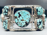 One Of The Best Vintage Native American Navajo #8 Turquoise Sterling Silver Bracelet-Nativo Arts