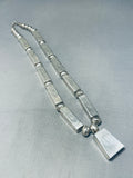 One Of Best Tubules Ever!! Vintage Native American Navajo Sterling Silver Necklace-Nativo Arts