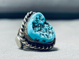 Fred Guerro Vintage Native American Navajo Sleeping Beauty Turquoise Sterling Silver Ring-Nativo Arts