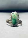 Early Vintage Native American Navajo Cerrillos Turquoise Sterling Silver Ring Old-Nativo Arts