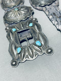 Early 1900's Vintage Native American Navajo Turquoise Sterling Silver Concho Belt Old-Nativo Arts