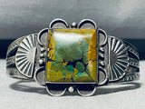 Early Century Vintage Native American Navajo Green Turquoise Sterling Silver Bracelet-Nativo Arts