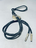 Sensational Vintage Native American Navajo Blue Diamond Turquoise Sterling Silver Bolo Tie-Nativo Arts