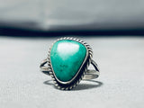Gorgeous Vintage Native American Hopi Green Turquoise Sterling Silver Ring-Nativo Arts