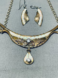 Shay Family Vintage Native American Navajo Gold Sterling Silver Opal Necklace-Nativo Arts