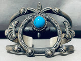 Native American Naja Cuff Bracelet!! Rare Vintage Turquoise Sterling Silver Cuff-Nativo Arts