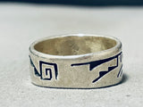 Tremendous Vintage Native American Hopi Sterling Silver Band Ring-Nativo Arts