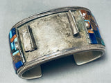 Best Vintage Native American Navajo Lapis Mosaic Inlay Turquoise Sterling Silver Watch Bracelet