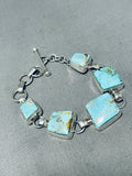 Dynamic Native American Navajo #8 Turquoise Mine Sterling Silver Link Bracelet-Nativo Arts