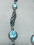 One Of The Most Unique Woven Sterling Silver Vintage Turquoise Necklace-Nativo Arts