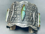 Outstanding Native American Navajo Royston Turquoise Sterling Silver Gecko Bracelet-Nativo Arts