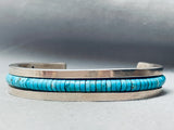 8 Inch Wrist Vintage Native American Navajo Turquoise Inlay Sterling Silver Bracelet-Nativo Arts