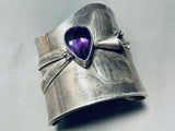 One Of The Most Unique Vintage Native American Navajo Amethyst Sterling Silver Bracelet-Nativo Arts