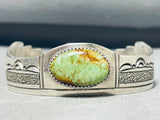 Incredible Vintage Native American Navajo Green Turquoise Sterling Silver Bracelet-Nativo Arts