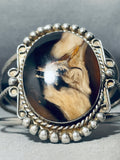 Horse Hair Agate!! Vintage Native American Navajo Sterling Silver Bracelet-Nativo Arts