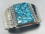One Of Best Ever Vintage Native American Navajo Lone Mountain Turquoise Sterling Silver Bracelet-Nativo Arts