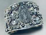 The Best Vintage Lady Of Guadalupe Sterling Silver Bracelet Cuff-Nativo Arts