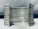 23 Story Tall Vintage Native American Navajo Sterling Silver Bracelet Cuff-Nativo Arts