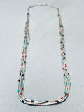 Intricate Vintage Native American Navajo Sterling Silver Heishi Necklace Old-Nativo Arts