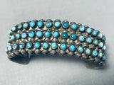 Optimum Early 1930's Vintage Native American Zuni Snake Eyes Turquoise Sterling Silver Bracelet-Nativo Arts