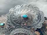 Very Old Wylie Family Vintage Native American Navajo Turquoise Sterling Silver Concho Belt-Nativo Arts