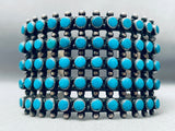 Towering Vintage Native American Navajo Teardrop Turquoise Sterling Silver Bracelet-Nativo Arts